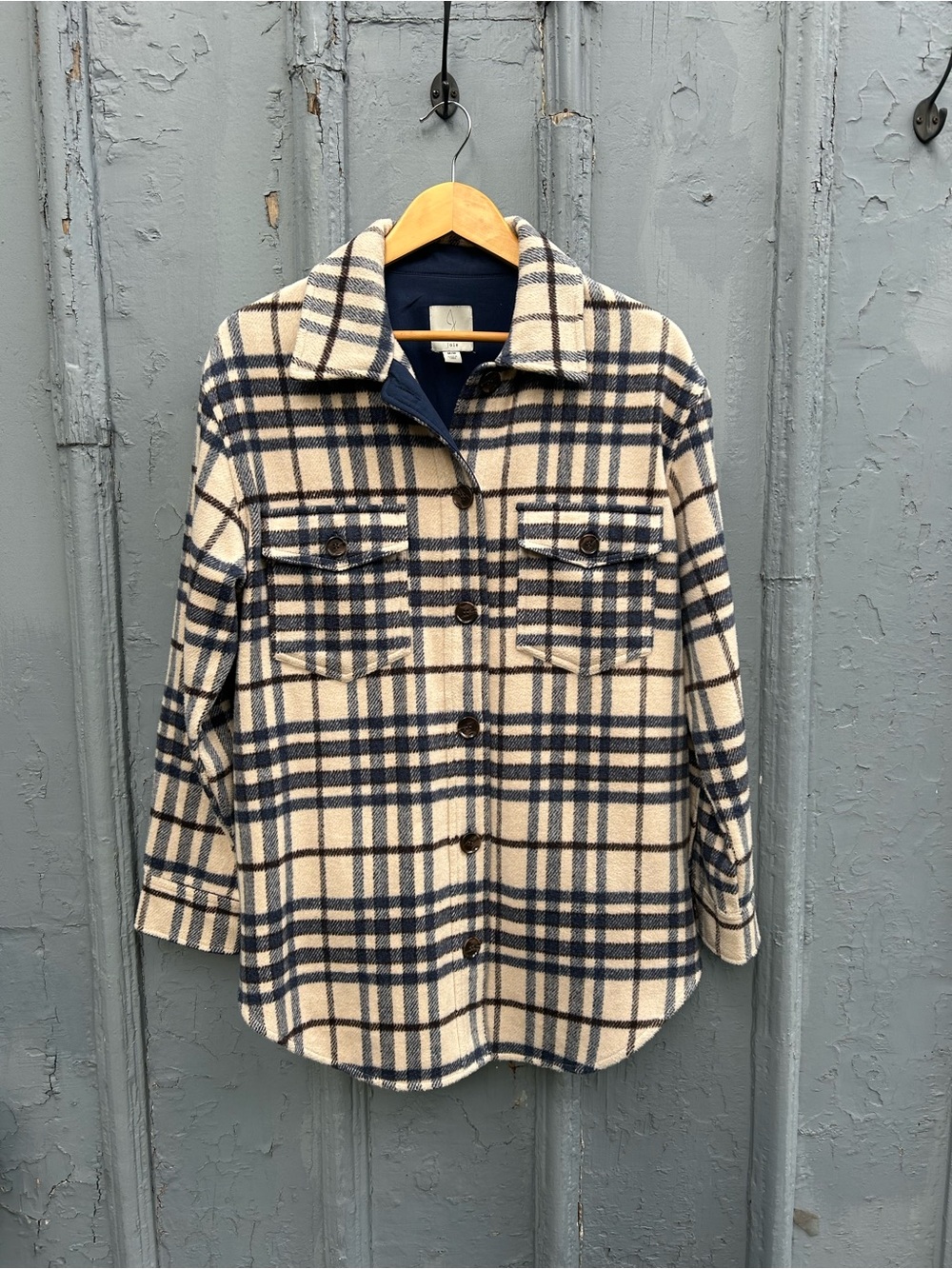 Joie Plaid Shacket, size M